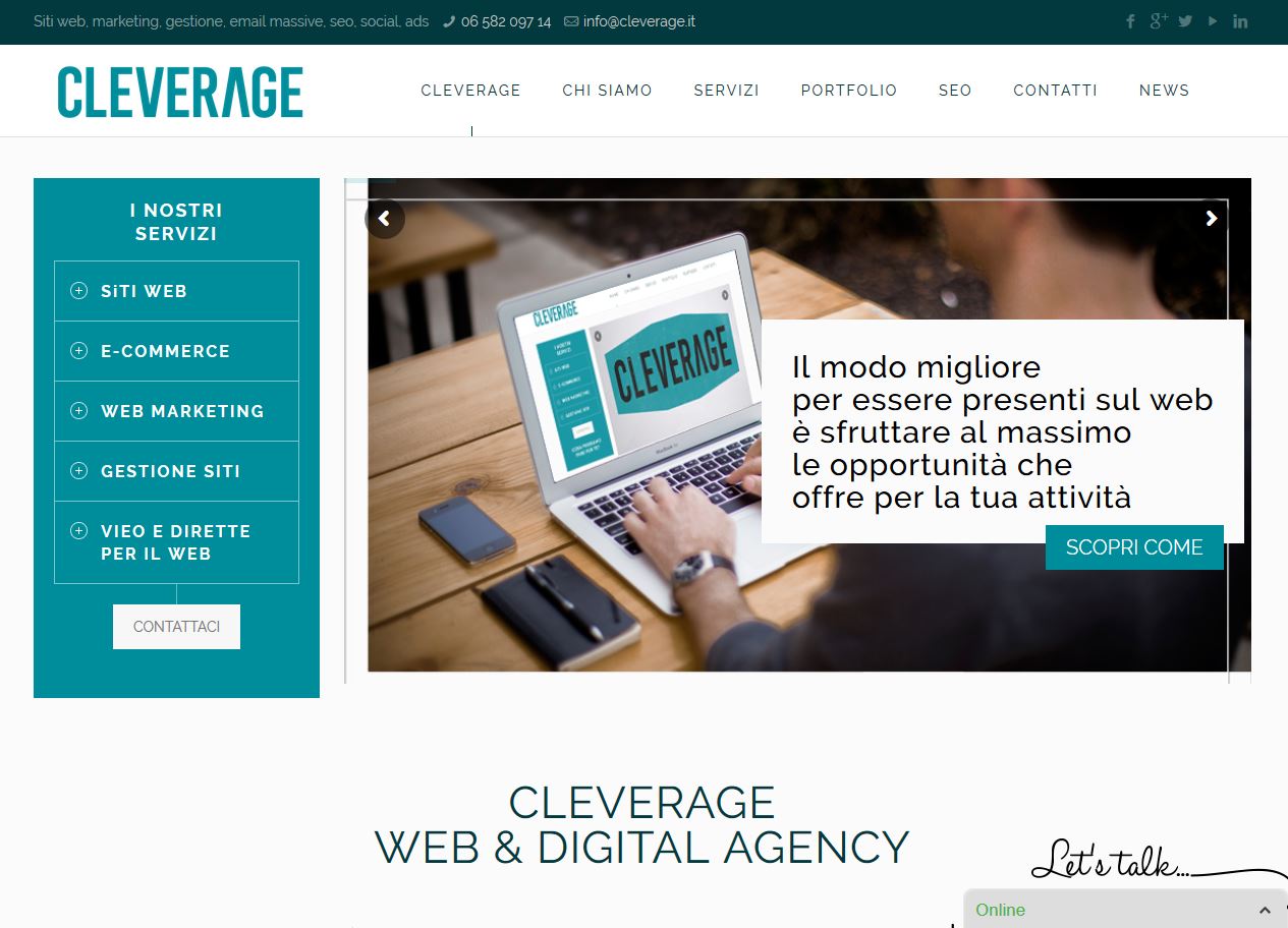 homepage di Cleverage